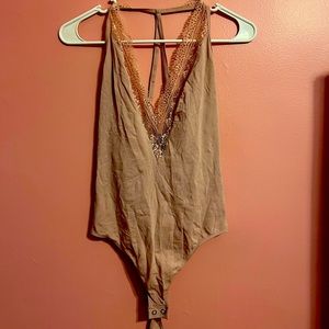 Express strappy back low cut body suit, NWT